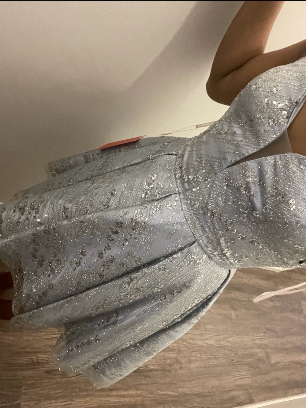 Dancing Queen Silver Sequin Prom Dress
